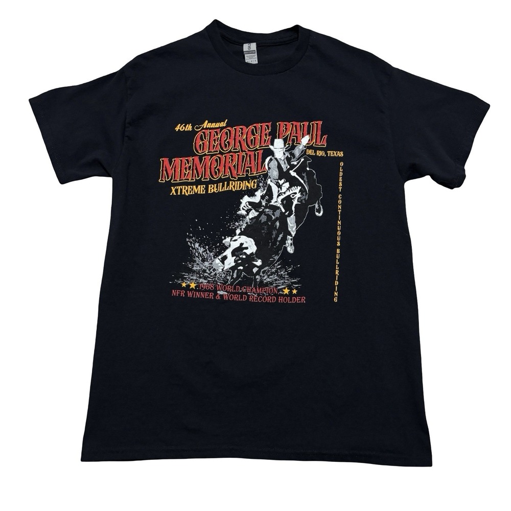 George Paul Memorial T Shirt World Record Bull Rider Size Medium 19 x 27